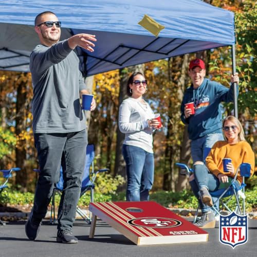 NFL 2' x 3' Solid Wood Cornhole Set with Direct Print HD Team Graphics – Great Gift for Any Football Fan! Bean Bag Toss Family Outdoor Games