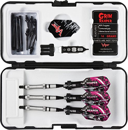 Viper Grim Reaper 80% Tungsten Soft Tip Darts with Storage/Travel Case - size: 18 Grams, style: Fine Knurling