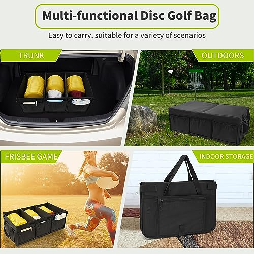 Disc Golf Storage Bag Durable Large Capacity with Dividers and Multi Side Pockets, Black - style: 24 X 15 X 10 Inch