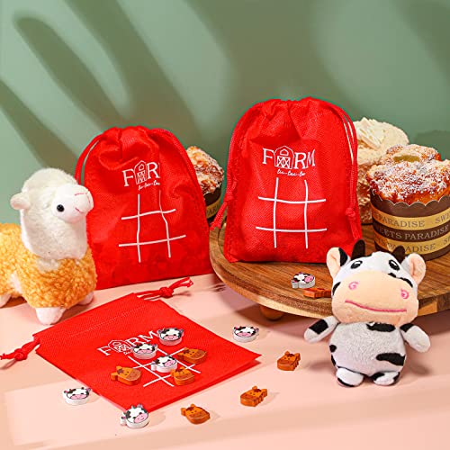 Sotiff 36 Set Tic Tac Toe Game Bulk for Kids Birthday Party Favors Farm Animal Tic Tac Toe with Bag for Class Gift Classroom Prizes Games School Exchange Party Favor Supplies - style: Farm