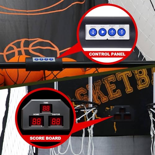 Double Basketball Shooting Machine,Folding Home Basketball Shooting Machine Rack,Basketball Arcade Game,for All Basketball Sports Enthusiasts - color: B