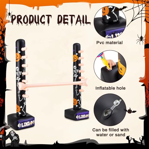 Threan Halloween Party Games Inflatable Limbo Game for Adults Easy Spooky Limbo Carnival Game Enhance Family Bonding for Indoor Outdoor Birthday Halloween Party Games Picnic Pool - style: Halloween