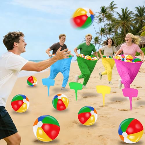 Granny Pants Yard Game, Granny Pants Party Game with Oversized Pants Bouncy Balls Ground Stakes Storage Bag and Air Pumps, Outdoor Tossing Games for Adults Family Carnival Party Reunion Gathering - size: Large-4P