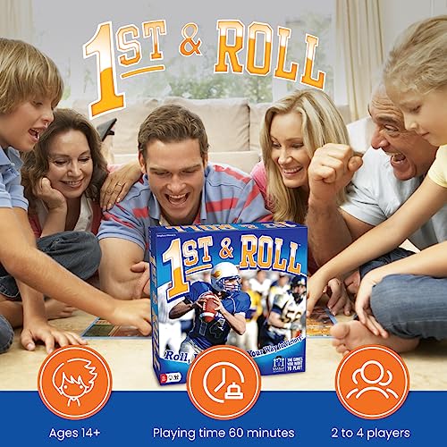 R&R Games 1st & Roll, Football Board Game for Adults and Kids, 2-4 Players, Ages 14+, Ideal for Family Night