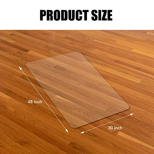 Kuyal Clear Chair Mat, Hard Floor Use, 48" x 30" Transparent Office Home Floor Protector mat Chairmats (30" X 48" Rectangle) - size: 30" x 48" Rectangle