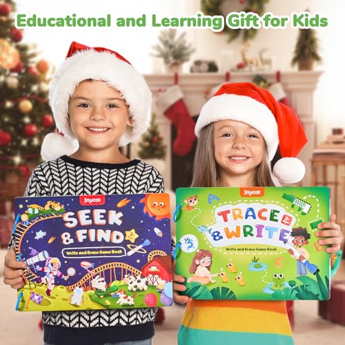 JoyCat Preschool Learning Activities Set (2-Pack) – Seek & Find Game Books and Letters Numbers Handwriting Practice Tracing Workbooks for Toddlers & Kids, Birthday Gifts for Girls and Boys Ages 3-5 - style: 6. Seek & Find+Trace & Write