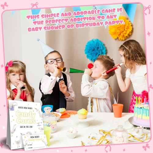 Silly Goose Baby Shower Decorations,Guess How Many Baby Shower Game,Guess How Many Candy Corns Are In The Jar, One Silly Goose Birthday Decor,Birthday Party Games & Activities 50 Cards And Sign - size: goose