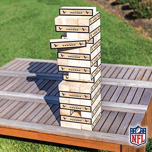 Wild Sports NFL Giant Stacking Wooden Blocks – Tumbling Tower Classic Family Game Stacks – Great Gift for Any Football Fan! - color: Houston Texans