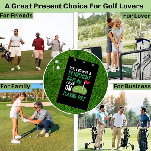 Yes I'd Have A Retirement Plan Embroidered Golf Towel with Clip, Funny Golf Accessories Gifts for Men Women Golfer Grandpa Mom Dad, Birthday Retirement Gifts for GolfFans Golfs Lover, 16x24 Inch - color: Funny Golf Retirement