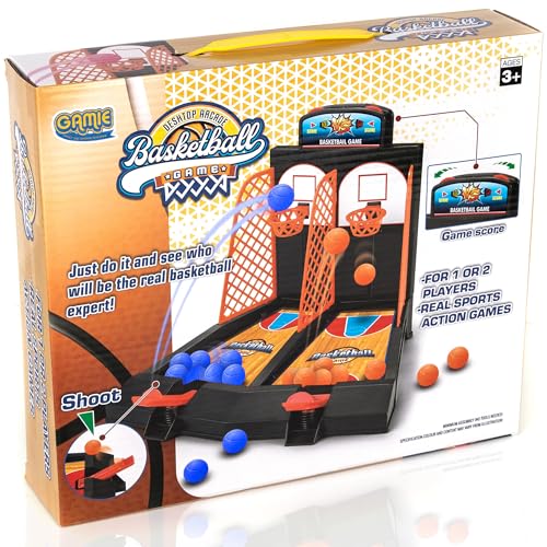 ArtCreativity Mini Basketball Tabletop Game with 20 Mini Balls or 24 Replacement Balls, 2-Player Desktop Arcade Basketball Toy for Kids and Adults - style: Basketball Game