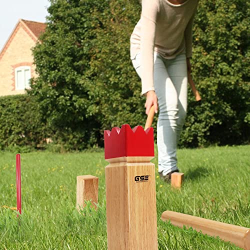 GSE Games & Sports Expert Wooden Throwing Game, 12 Numbered Block Toss Yard Game/Kubb Yard Game Set with Carrying Bag for Outdoor Backyard Lawn, Park with Family and Friends - color: Kubb Yard Game Set