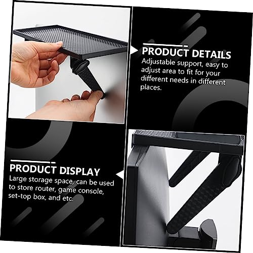 Healifty Holder Wall Hanging Rack Punch Storage Organizer for Router Game Console and Tool Installation Space Saving Design