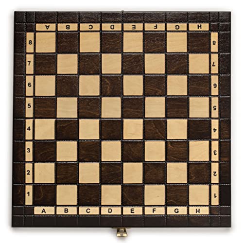 Husaria European International Chess Wooden Game Set, King's Continental - 13.8 Inches Medium Size Chess Set with Handcrafted Chessmen and Felted Folding Board - size: 13.8 Inches