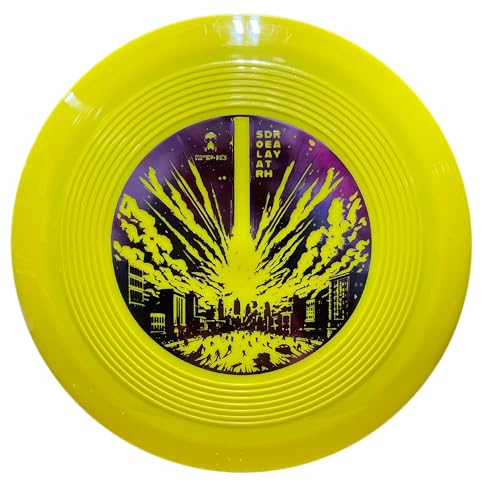 DOOMSDAY DISCS Solar Death Ray | Neutral Disc Golf Distance Driver with Flight Rings | Ridges on Top of The Disc for Unique Grip - color: Yellow