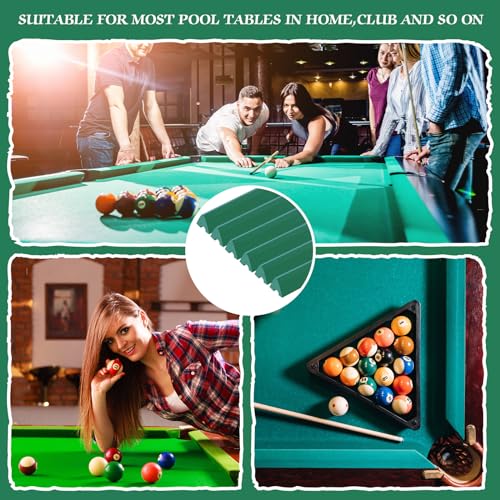 Mixweer Billiard Cloth for 8 ft Pool Table Pre Cut Felt with 6 Cloth Strips and 6 Pool Table Rubber Bumpers for Bars, Clubs, Hotels Replacement - color: Green