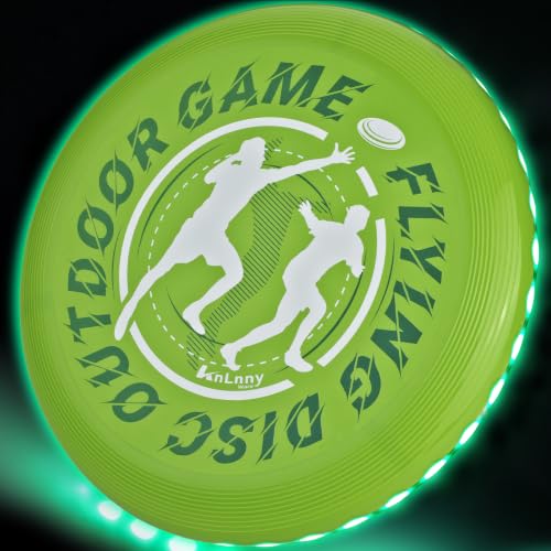 KnLnny Ware LED Flying Disc for Outdoor Games - color: Green-with Light