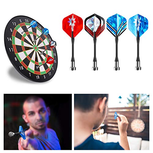 Accmor Magnetic Darts, 12pcs Replacement Magnet Darts Plastic Darts for Dartboard - color: Blue Red-Shiny