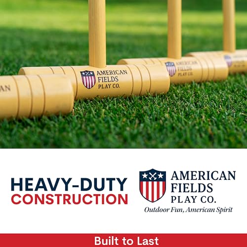 Premium Croquet Set for Adults – Deluxe Croquet Sets for Families with 35'' Wooden Mallets, Polymer Balls, Carrying Bag – Classic Outdoor Game and Lawn Play