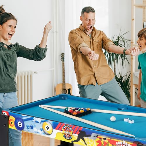 HOMGX 12-in-1 Game Table, Combo Game Table Set w/Air Hockey, Foosball, Billiards, Ping Pong, Pool, Chess, Bowling, Checkers, Backgammon, Shuffleboard, Family Arcade Games for Adults & Kids