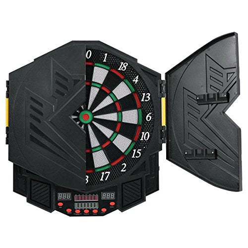 Goplus Professional Electronic Dart Board Cabinet Set Dartboard Game Room LED Display w/ 12 Darts