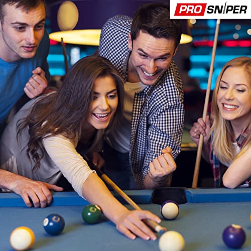 Prosniper Billiard Balls - 16 Premium Pool Ball Set Including 4X Cue Tips and 4X Blue Chalk I 6 oz & 2.25 inches I Pool Table Accessories for Beginners & Professionals I Made of Pure Resin - style: premium