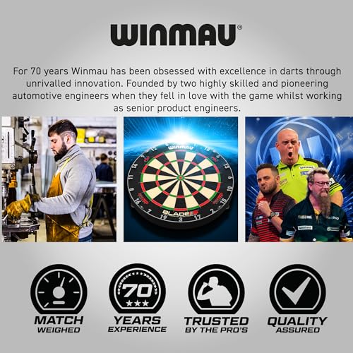 Winmau Darts - Michael Van Gerwen | Mike Maloney | Leonard Gates - Professional Players - Soft Tip Darts - Includes Dart Flights and Shafts - size: std