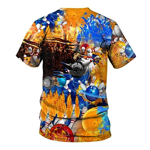 Rivelus Personalized Name Bowling Shirts for Men and Women 3D, Bowling Shirts for Team Bowling, Bowling Shirts Gift - color: Blm30