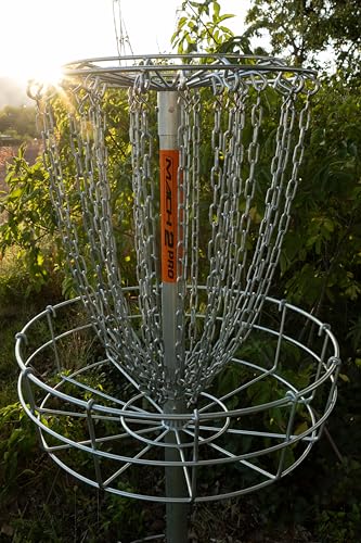 DGA Mach 2 Pro Disc Golf Basket | 24-Chain Professional Target with Hot-Dipped Galvanized Steel, All-Weather Heavy-Duty Construction for Outdoor Play