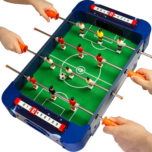 Mini Foosball Table for Kids and Adults – 21-Inch Mini Soccer Game, Mini Soccer Table Game for Family Game Nights