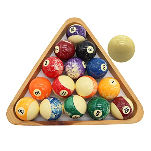 CUEELF Billiard Ball Set 2-1/4 Inch 16 Balls for Pool Tables Professional Pool Balls
