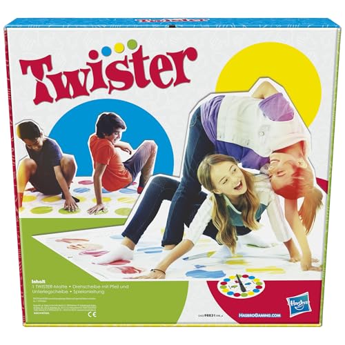 Hasbro Gaming Twister Partyspiel für Familien und Kinder, Twister Spiel ab 6 Jahren, klassisches Spiel für drinnen und draußen - style: Twister Classic