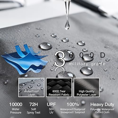 Indoor/Outdoor Ping Pong Table Cover Waterproof, Dustproof, UV-Resistant Durable Foldable Ping Pong Table Cover Fits 9x5-Foot Tables (Black & Gray)