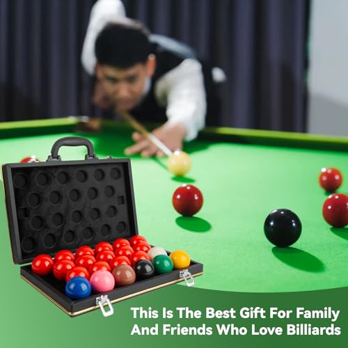 22 Pcs Snooker Billiard Ball Standard Set 2-1/16 inch - 52.5 mm Pool Balls Billiard Set - Regulation Size Professional Pool Set/Billiard Balls Storage Box Pool Ball Storage Case.