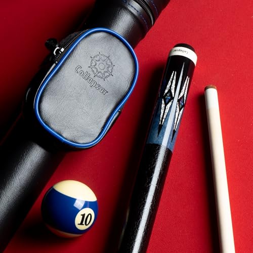 Collapsar CA Pool Stick with 1X1 Hard Case,58" Maple Professional Billiard Cue Stick,19-21 oz Pool Cue Set - color: CA008+Joint Protector+Hard Case, size: 21 ounce