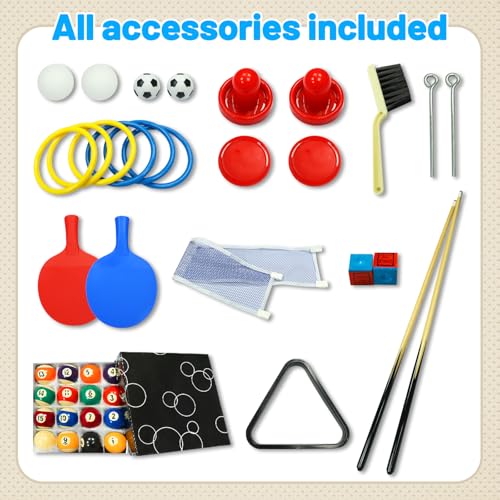 Seydrey 4 in 1 Multi Game Table, Folding Portable Billiards Game Table Set