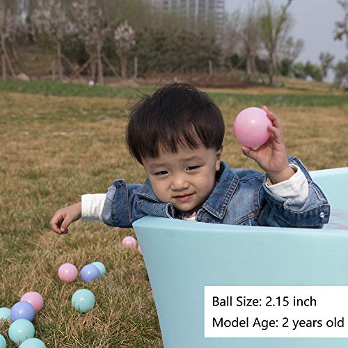 MoonxHome Ball Pit Balls for Toddlers, BPA Free Crush Proof Plastic Toy Balls for Ball Pit, Children's Pool Water Toys, Macaron Ocean Balls for Play Tent 2.15 Inch Pack of 100 200 500 800 1000 - color: A-white