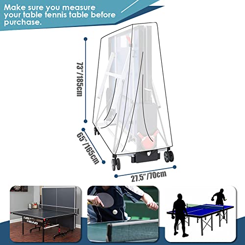 Table Tennis Cover Outdoor Waterproof Heavy Duty Indoor Ping Pong Table Cover All Weather Protection for Folding Table Tennis Table Extra Large Patio Furniture Accessories