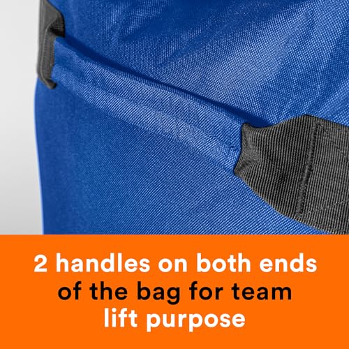 Fitdom 130L 36" Heavy Duty Extra Large Sports Gym Equipment Travel Duffle Bag W/Adjustable Shoulder Strap & 7 Compartments. Perfect for Soccer Baseball Basketball Hockey Football, Team Coaches & More - color: Blue