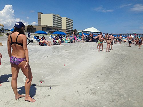 TidalBall Set | America's Beach Game | Portable Beach Cornhole Alternative | Sand Toss Game, Balls Float, 2 Koozies Included | Outdoor Beach Games for Adults, Teens & Family