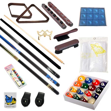 Pool Table - Premium Billiard 32 Pieces Accessory Kit - Pool Cue Sticks Bridge Ball Sets (Kit-9)
