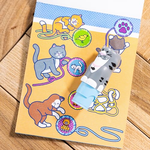 Melissa & Doug Sticker Wow!™ 24-Page Activity Pad and Sticker Stamper, 300 Stickers, Arts and Crafts Fidget Toy Collectible Character – Cat - for Kids Ages 3+ - FSC Certified - color: Cat, size: Single