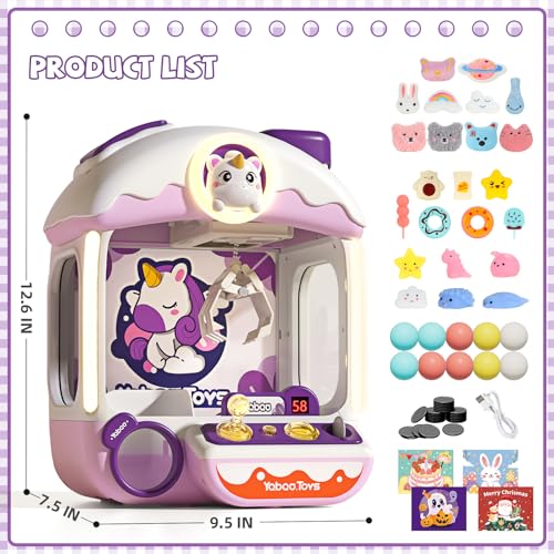 Large Claw Machine for Kids Unicorns, Vending Machine Toys for Girls 5 6 7 8 Year Old, Candy and Prize Electronic Dispenser Game Ages 5-7 6-8, Birthday Gift for 3 4 5 6 Year Old - style: Unicorns