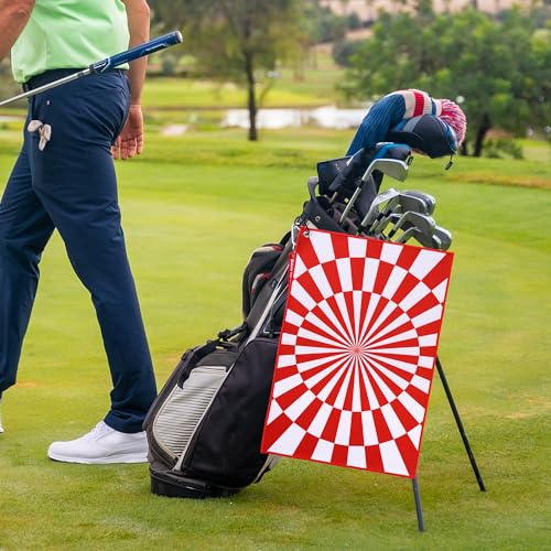 ZEETY Golf Towel with Carabiner Clip – 16"x24" Kaleidoscope Pattern Microfiber Golf Towels – Unique Golf Accessories & Golf Gifts for Men & Women (RED) - color: Red