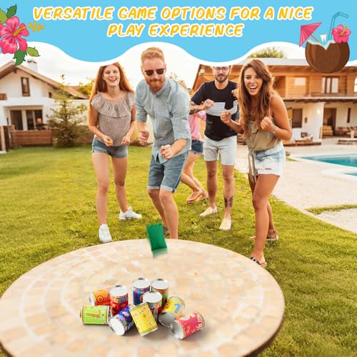 Jingmore Fiesta Mexican Party Games Tiki Can Toss Game Bean Bag Toss with 10 Tin Cans and 3 Bean Bag for Cinco De Mayo Taco Party Supplies Indoors Outdoors Activities - style: Fiesta Mexican