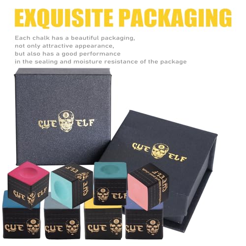 CUEELF Cube Pool Cue Chalk Technology Billiard Pool Stick Chalk for Professional Low Deflection, Durable, Reduces Miscues-1pc - color: Rose red