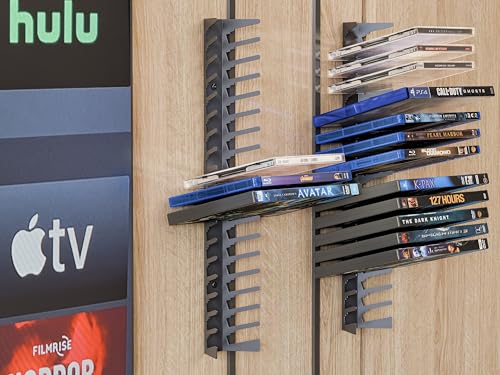 Funturbo Video Game Storage Wall Mount Game Case Holder, Metal Wall Mounted Media Storage Shelves for PS, Xbox, Switch Game Organizer (4-Pack) - size: 4-Pack