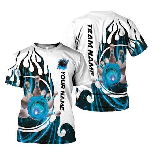 Rivelus Personalized Name Bowling Shirts for Men and Women 3D, Bowling Shirts for Team Bowling, Bowling Shirts Gift - color: Blm31