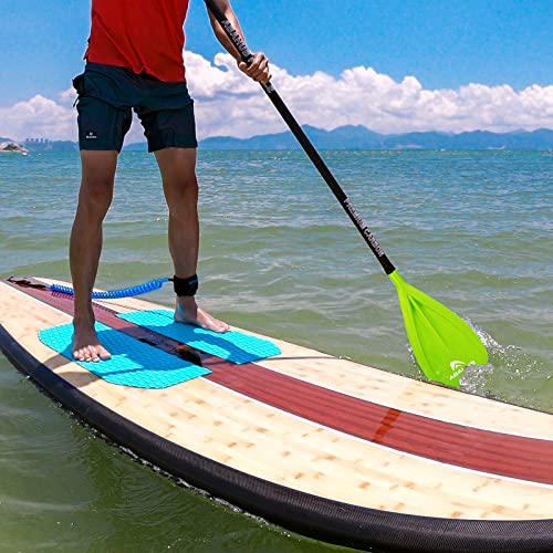 Abahub 1 x 3 Section Carbon Fiber SUP Paddle, Adjustable 67''-86'' Stand Up Paddle Lightweight Carbon Shaft, Black/Blue/Yellow/Green/Orange/Red Plastic Blade + Paddle Bag - color: Green-SUP Paddle