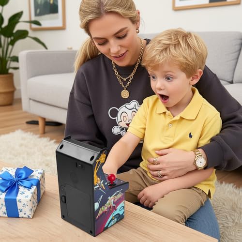 16 Bit Mini Arcade Machine Handheld Games Console for Kids Adults, 8-Way Joystick, 2.5'' Large Screen, 220 Built-in Classic Video Games, Gift for Kids