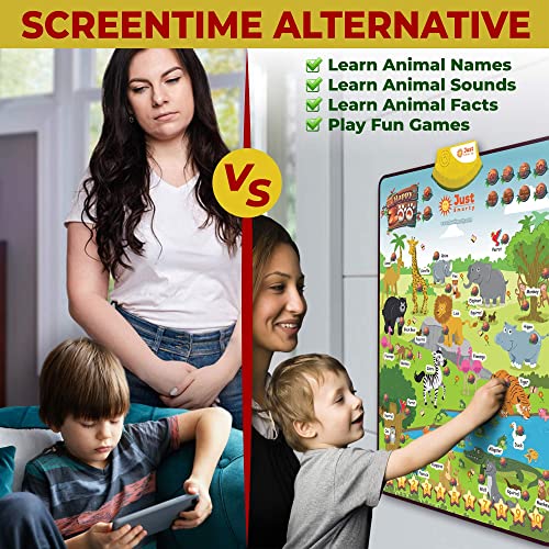 Just Smarty Zoo Animals Toddler Learning Toys Ages 3-6 | Sounds, Counting & Memory Games | Learning Resources Animals for Kids | Animal Facts Game | Toddler Learning Activities - style: Happy Zoo